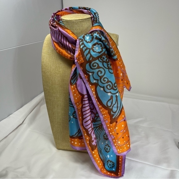 Glentex vintage butterfly silk blend scarf in rare novelty pattern - Picture 10 of 13